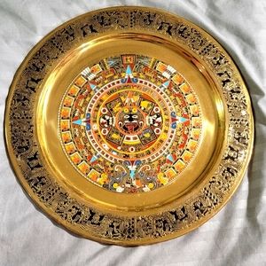 Aztec Mayan Gold Calendar Wall plate